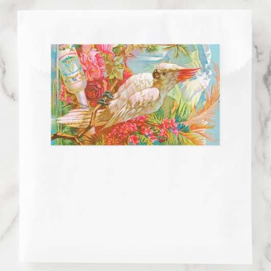  Roos en Kaketoe Rechthoekige Sticker (Tas)