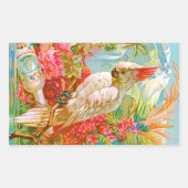  Roos en Kaketoe Rechthoekige Sticker (Voorkant)