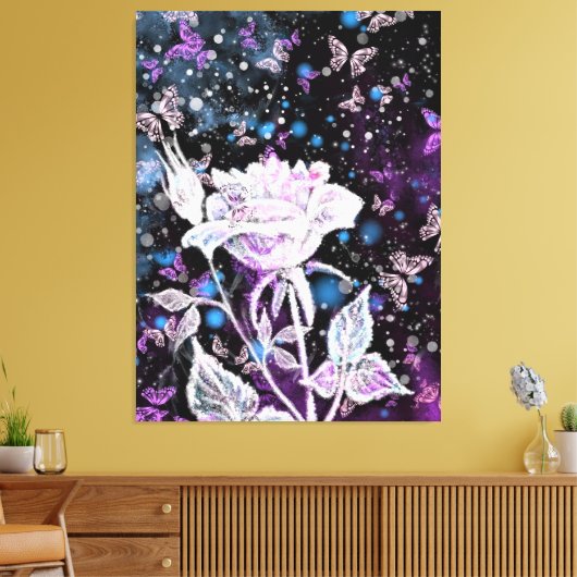 Roos en kartonnen doek, van de winter, verven canvas afdruk (Insitu (Woonkamer))