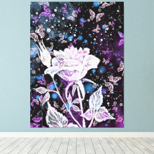 Roos en kartonnen doek, van de winter, verven canvas afdruk (Insitu (Houten vloer))