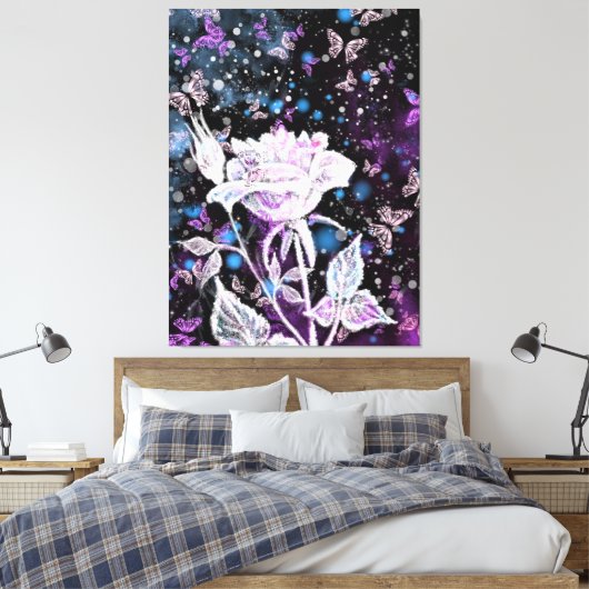 Roos en kartonnen doek, van de winter, verven canvas afdruk (Insitu (Slaapkamer))