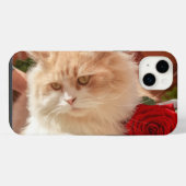 Roos en kat iPhone 14 plus hoesjes Hoesje (Achterkant horizontaal)