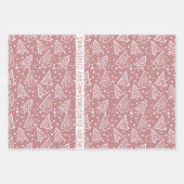 Roos en kerstbomen inpakpapier vel (Voorkant 2)