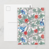 Roos en kleine vogel, William Morris Briefkaart (Voorkant / Achterkant)
