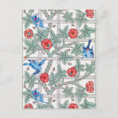 Roos en kleine vogel, William Morris Briefkaart (Voorkant)