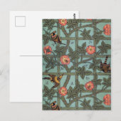 Roos en kleine vogel, William Morris Briefkaart (Voorkant / Achterkant)