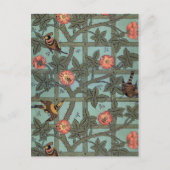 Roos en kleine vogel, William Morris Briefkaart (Voorkant)