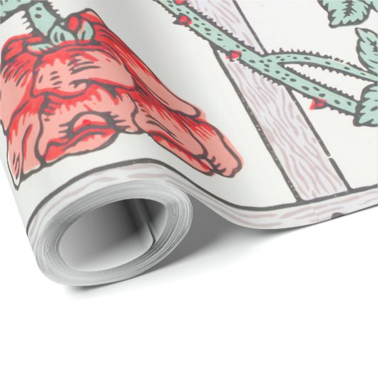 Roos en kleine vogel, William Morris Cadeaupapier (Rol Hoek)