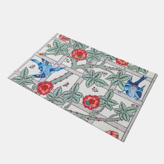 Roos en kleine vogel, William Morris Deurmat (Schuin)