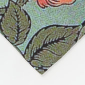 Roos en kleine vogel, William Morris Fleece Deken (Hoek)