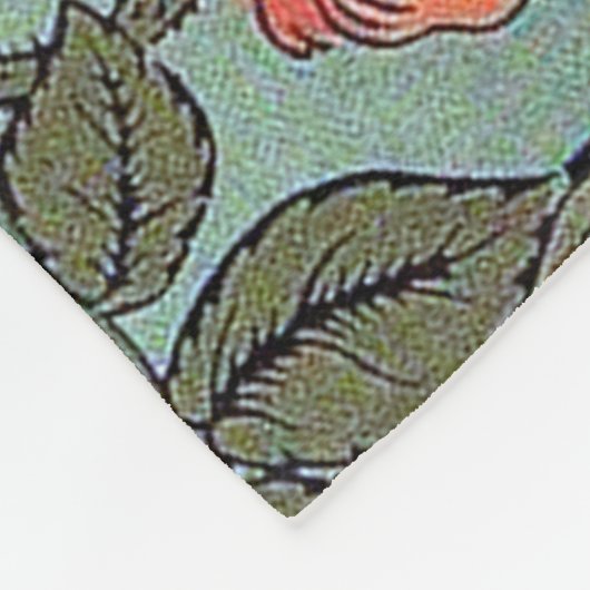 Roos en kleine vogel, William Morris Fleece Deken (Hoek)