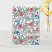 Roos en kleine vogel, William Morris Kaart (Gele Bloem)