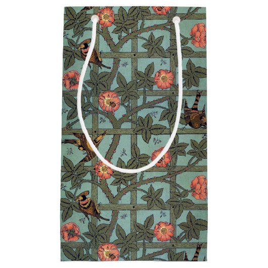 Roos en kleine vogel, William Morris Klein Cadeauzakje (Voorkant)