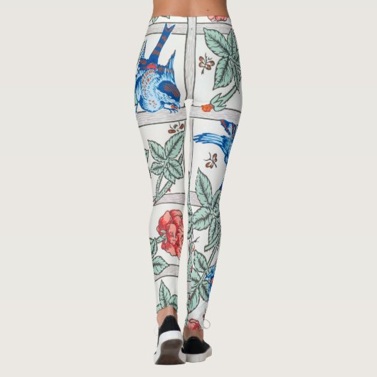 Roos en kleine vogel, William Morris Leggings (Achterkant)