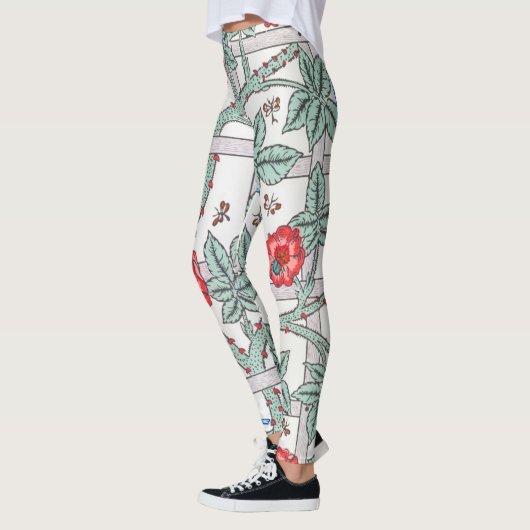 Roos en kleine vogel, William Morris Leggings (Links)