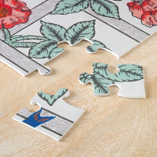 Roos en kleine vogel, William Morris Legpuzzel (Zijkant)