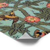 Roos en kleine vogel, William Morris Poster (Hoek)