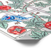 Roos en kleine vogel, William Morris Poster (Hoek)