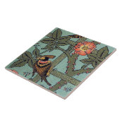 Roos en kleine vogel, William Morris Tegeltje (Zijkant)