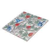 Roos en kleine vogel, William Morris Tegeltje (Zijkant)