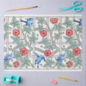 Roos en kleine vogel, William Morris Tissuepapier (Craft)