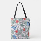 Roos en kleine vogel, William Morris Tote Bag (Achterkant)