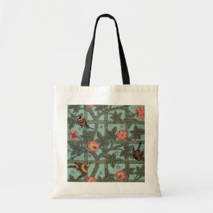 Roos en kleine vogel, William Morris Tote Bag