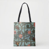 Roos en kleine vogel, William Morris Tote Bag (Voorkant)