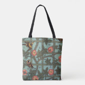 Roos en kleine vogel, William Morris Tote Bag (Achterkant)