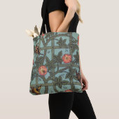 Roos en kleine vogel, William Morris Tote Bag (Dichtbij)