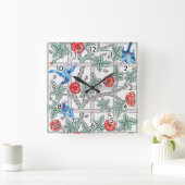 Roos en kleine vogel, William Morris Vierkante Klok (Huis)