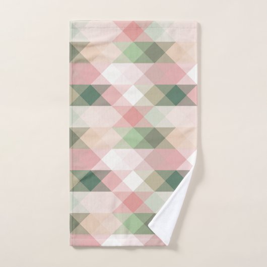 Roos- en KreemFloral Waterverf Geometrische handdo Bad Handdoek (Handdoek)