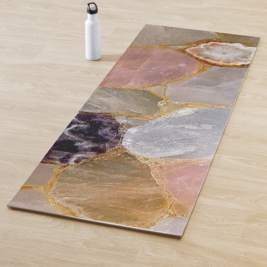 Roos en Kristal Quartz, Paarse Amethyst Yoga Mat (In situ)