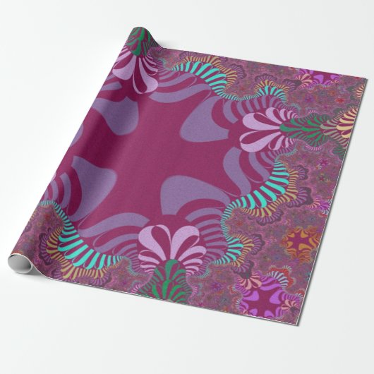 Roos en krottenkruis cadeaupapier (Uitgerold)
