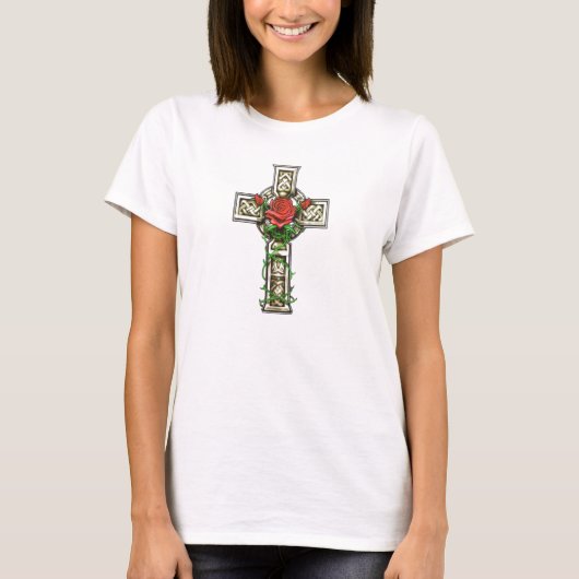 Roos en kruis t-shirt (Voorkant)