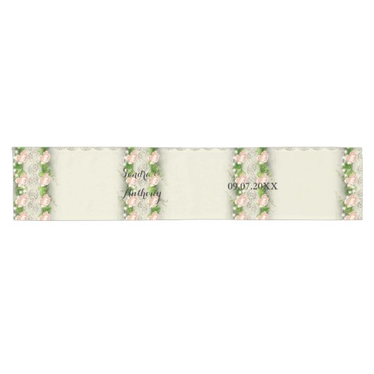  Roos- en Lace Wedding Table Runner Korte Tafelloper (Horizontaal)