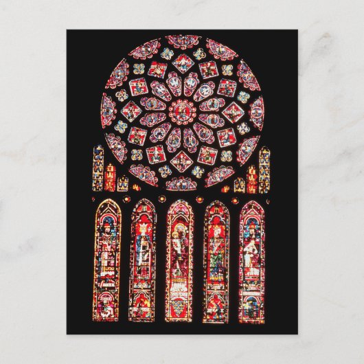 Roos en lancetramen uit de noordwand briefkaart (Voorkant)