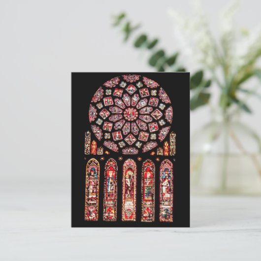 Roos en lancetramen uit de noordwand briefkaart (Staand voorkant)