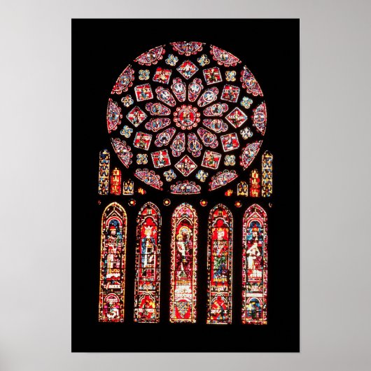 Roos en lancetramen uit de noordwand poster (Voorkant)
