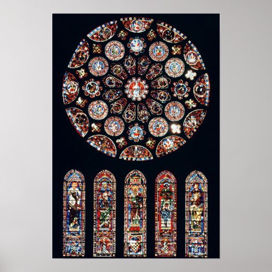 Roos - en lancetramen uit de zuidwand poster (Voorkant)