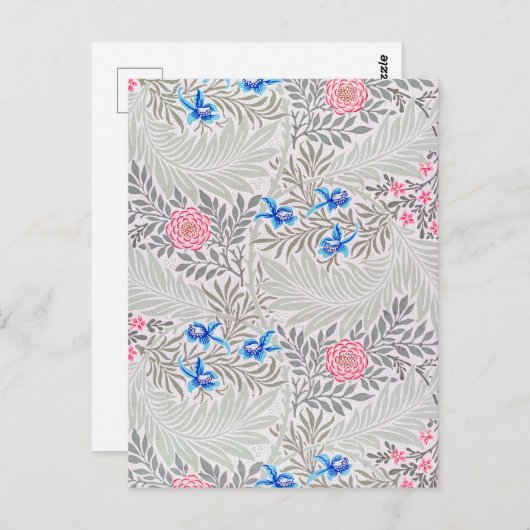 Roos en Larkspur, William Morris Briefkaart (Voorkant / Achterkant)
