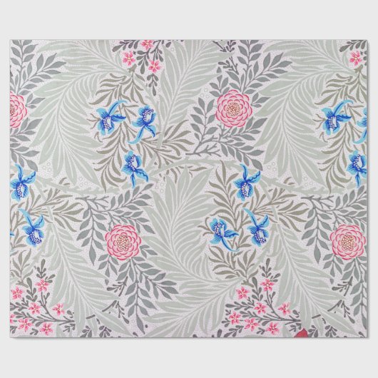 Roos en Larkspur, William Morris Cadeaupapier (Vlak)