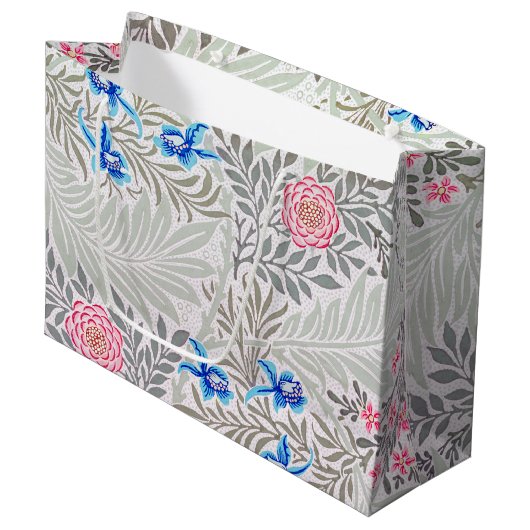 Roos en Larkspur, William Morris Large Gift Bag Groot Cadeauzakje (Voorkant Gekanteld)