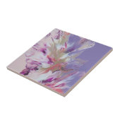 Roos en lavender Burst Abstract Tegeltje (Zijkant)
