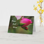 Roos en lieveheersbeestje wenskaart kaart (Gele Bloem)