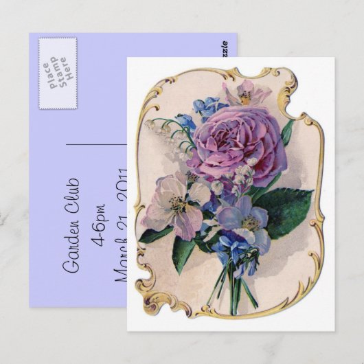 Roos en Lily of the Valley Briefkaart (Voorkant / Achterkant)