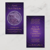 Roos en Lily Paarse Visitekaartjes (Voorkant / Achterkant)