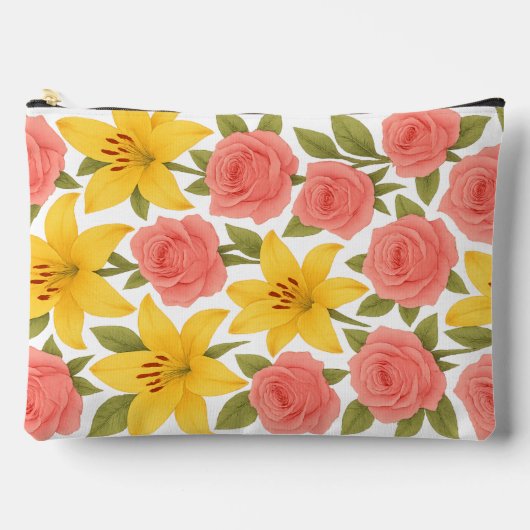 Roos en Lily Print Cut Sew Bag Etui (Voorkant)