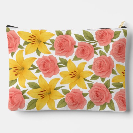 Roos en Lily Print Cut Sew Bag Etui (Achterkant)