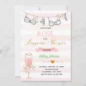 Roos en lingerie feestuitnodiging kaart (Voorkant)